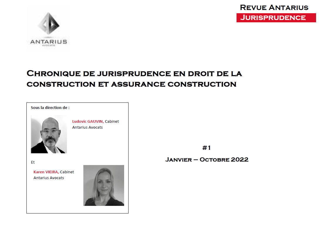 Revue de jurisprudence en droit de la construction et de l'assurance construction 